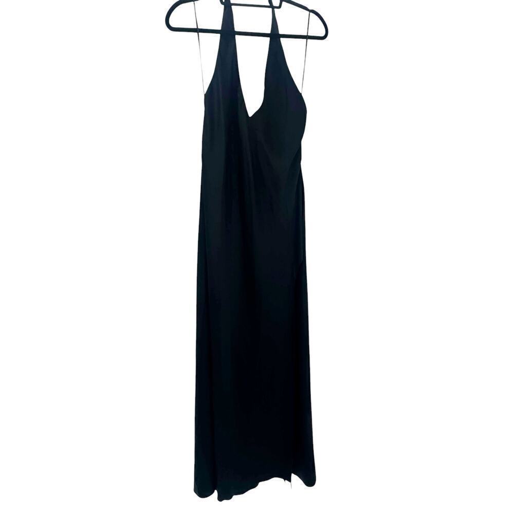 REFORMATION Black Meral Satin Women's Dress Size L NWT